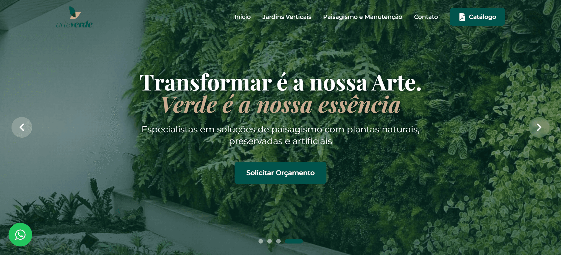 Arte Verde Jardins website